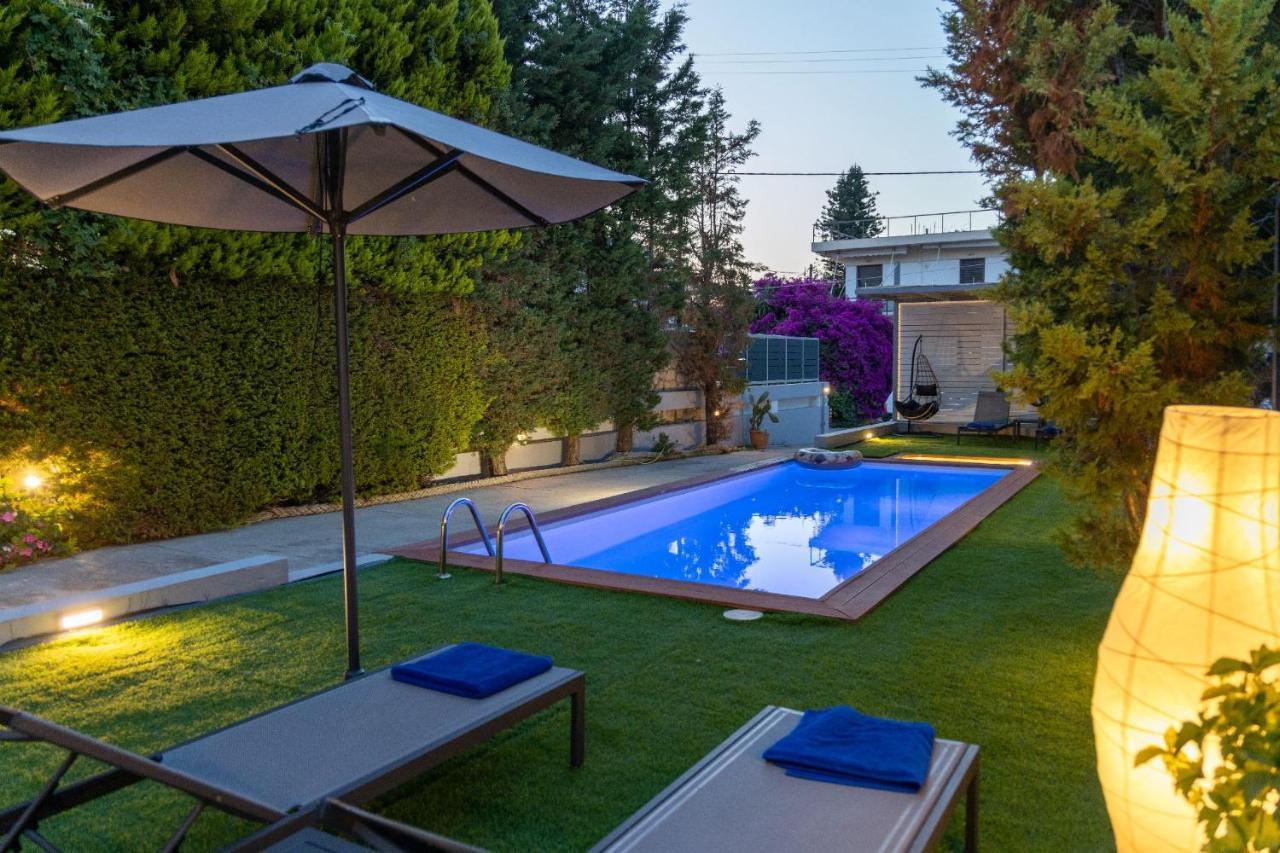 Luxury Villa Hestia Grey With Private Pool Rethymno  Bagian luar foto