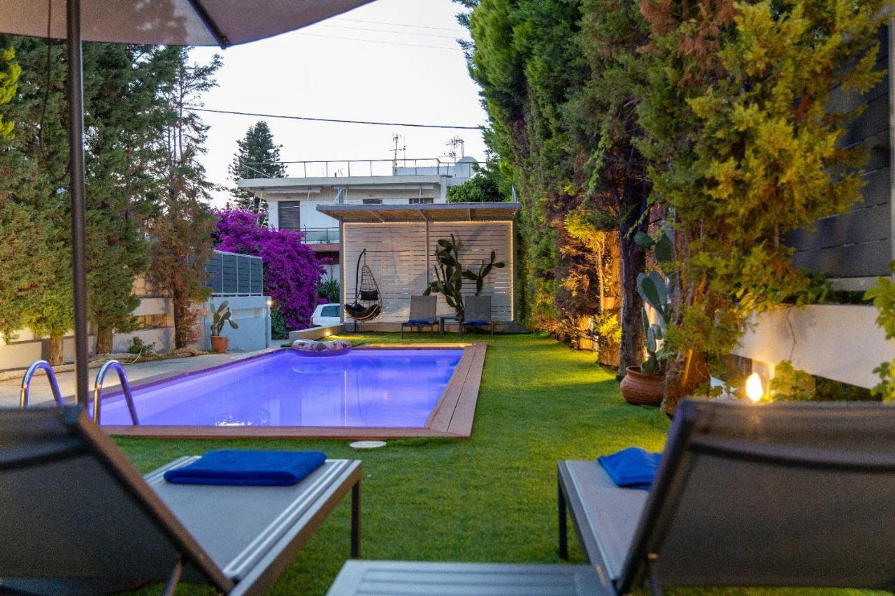Luxury Villa Hestia Grey With Private Pool Rethymno  Bagian luar foto